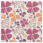 Red Clover Shamrock Pattern St. Patrick`s Day Fabric