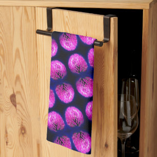 Red Clover Wildflower Abstract Pattern Kitchen Towel