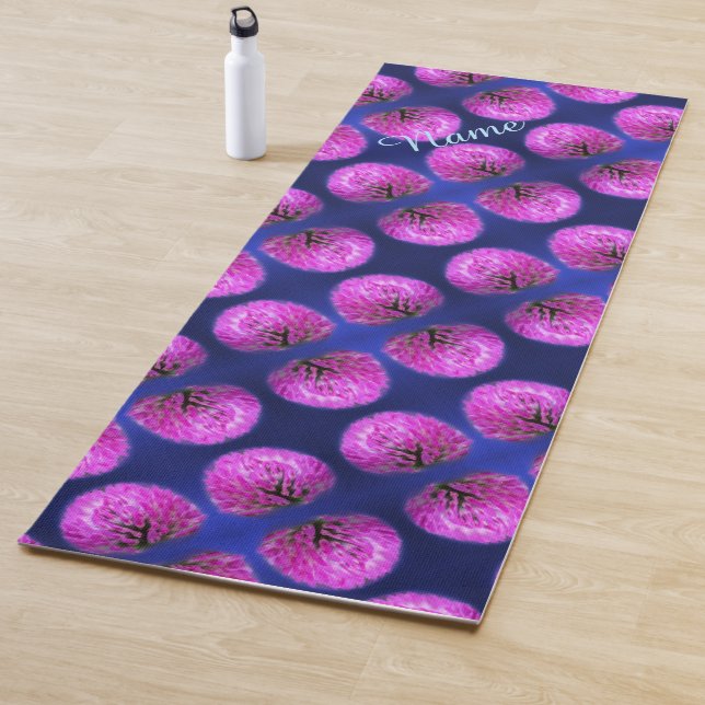 Red Clover Wildflower Abstract Personalized Yoga Mat (In Situ)
