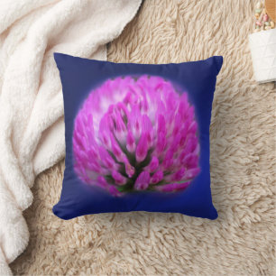 Red Clover Wildflower   Throw Pillow