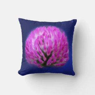 Red Clover Wildflower Throw Pillow