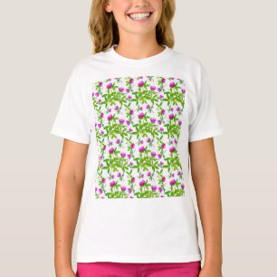 Red Clovers with Green Leaves T-Shirt