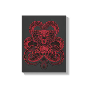 Red Cobra Art Deco Snake Illustration Canvas Print