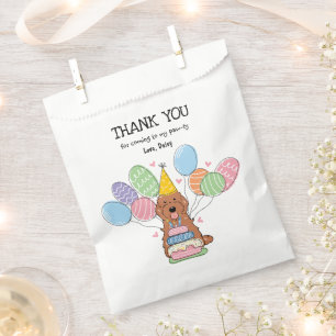 Red Cockapoo Cavapoo Birthday Party Favor Bag