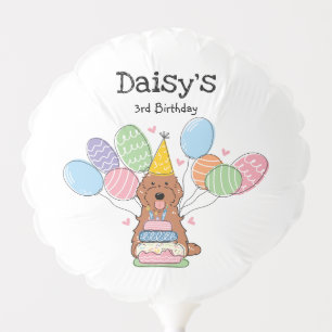 Red Cockapoo Cavapoo Dog Birthday Party Balloon