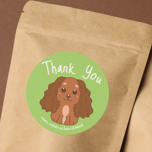 Red Cocker Thank You Small Business  Classic Round Sticker