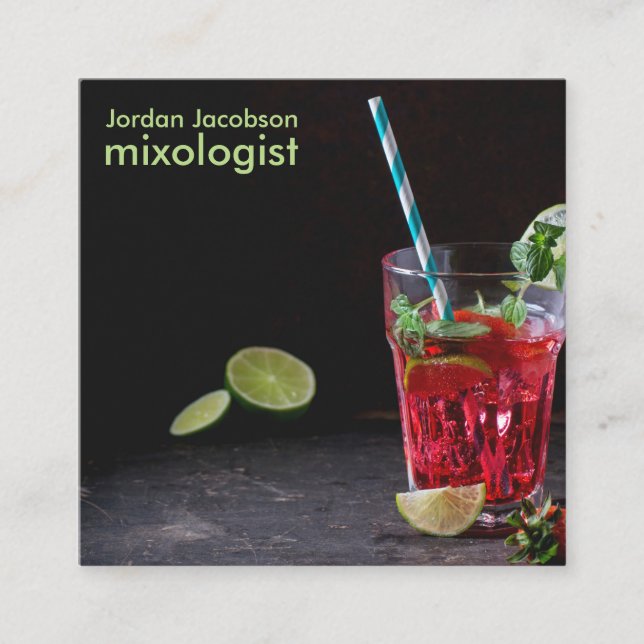 Red Cocktail Business Cards (Front)