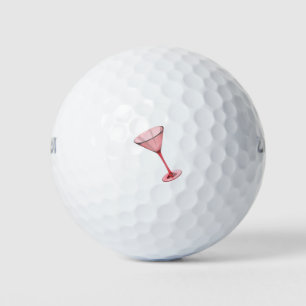 Red cocktail glass golf balls
