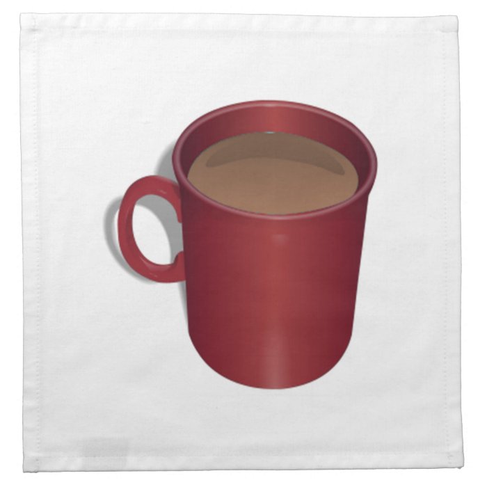 Red Coffee Cup Cloth Napkins