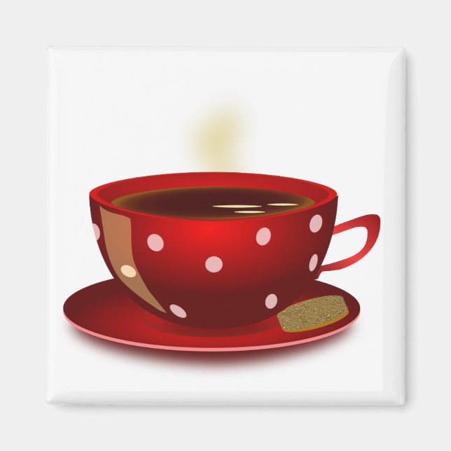 Red Coffee Cup Magnet (Front)
