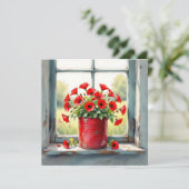 Red Coffee Tin of Red Poppies (Standing Front)