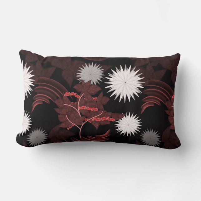 Red coffee tree flowers. lumbar pillow (Front)