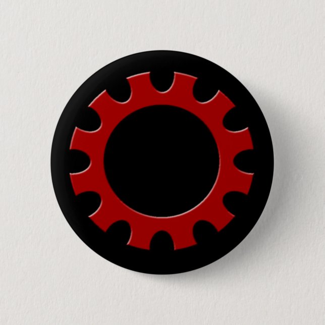 Red Cog Button! Pinback Button (Front)