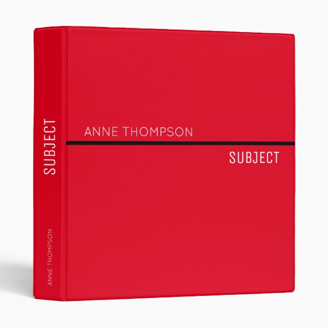 RED color 3 Ring Binder (Front/Spine)