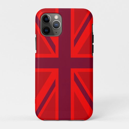 Red Color Background British Union Jack iPhone 11 Pro Case