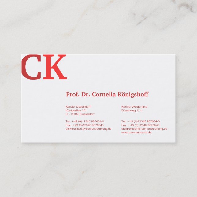 red color based good go read business cards (Front)