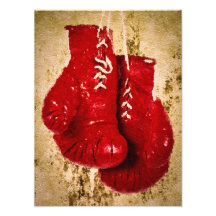 Red Color Boxing Gloves Painting