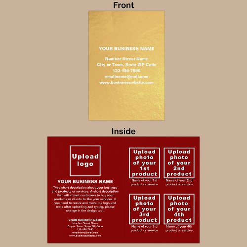 Red Color Business Brand on Foil Card