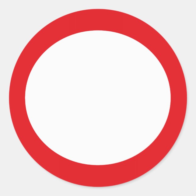 Red Color Circle Simple Customizable Design Classic Round Sticker (Front)