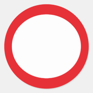 Red Color Circle Simple Customizable Design Classic Round Sticker