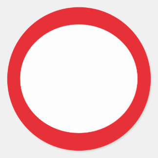 Red Color Circle Simple Customizable Design Classic Round Sticker