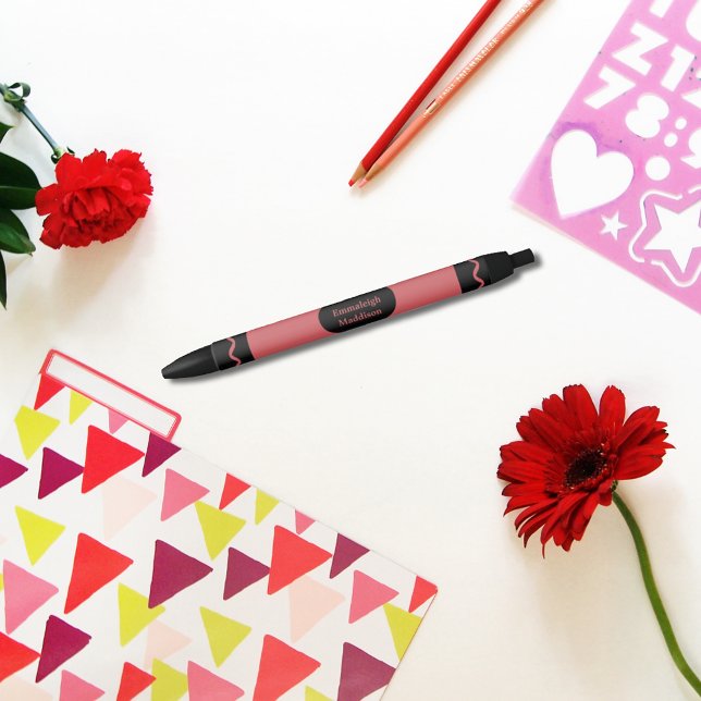 Red Color Crayon Wrap Monogram  Pen (Creator Uploaded)