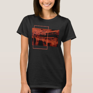 Red color digital art: Blurry Nights T-Shirt