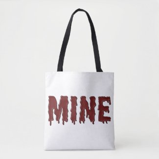 Red Color Dripping Blood Writing Mine Tote Bag
