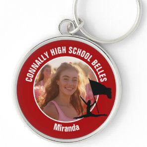Red Color Guard Photo High School Dancer Keychain