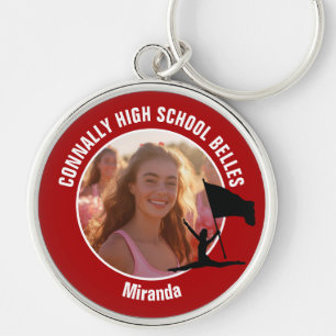 Red Color Guard Photo High School Dancer Keychain