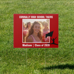 Red Color Guard Photo High School Yard Sign
