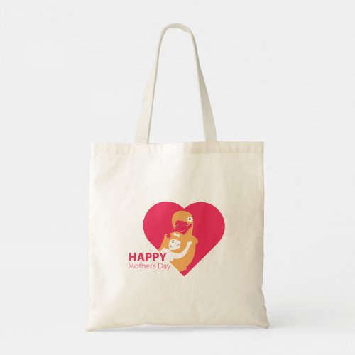 Red color happy Mothers day Tote Bag