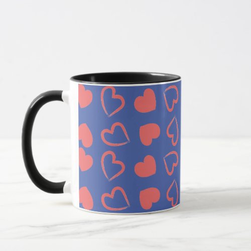 Red Color Heart Shape Mug