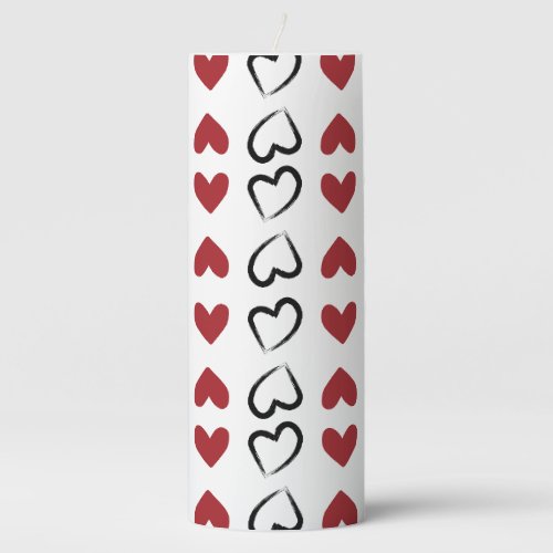 Red Color Heart Shape  Pillar Candle