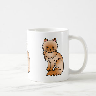 Red Color Persian Cat Cute Cartoon Illustration Coffee Mug