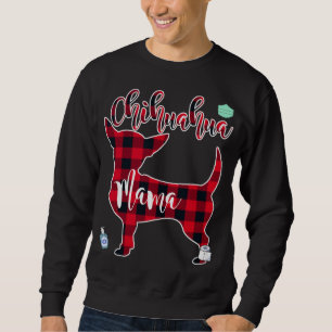 Red Color Plaid Chihuahua Mama Sweatshirt