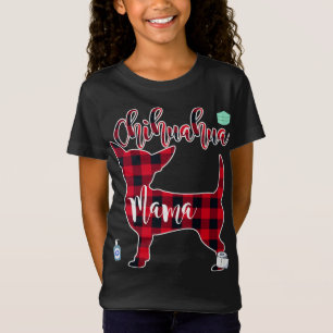 Red Color Plaid Chihuahua Mama T-Shirt