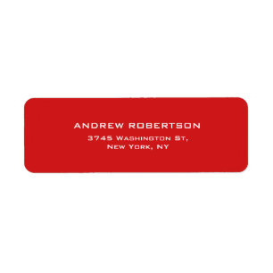 Red Color Plain Elegant Contemporary Unique Label