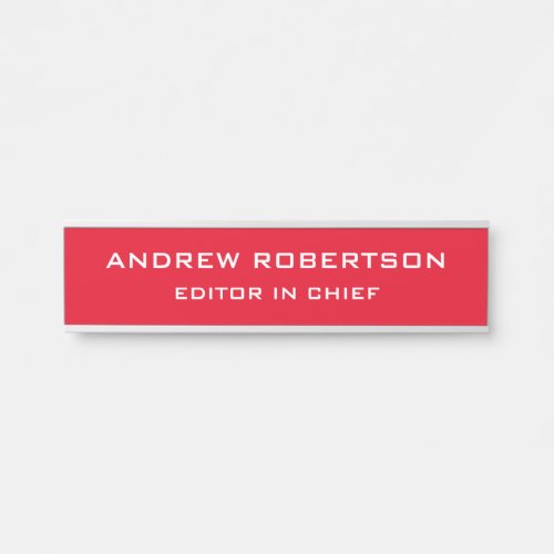 Red Color Plain Elegant Minimalist Simple Door Sign