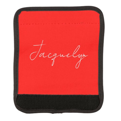 Red Color Plain Elegant Modern Minimalist Name Luggage Handle Wrap