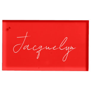 Red Color Plain Elegant Modern Minimalist Name Place Card Holder
