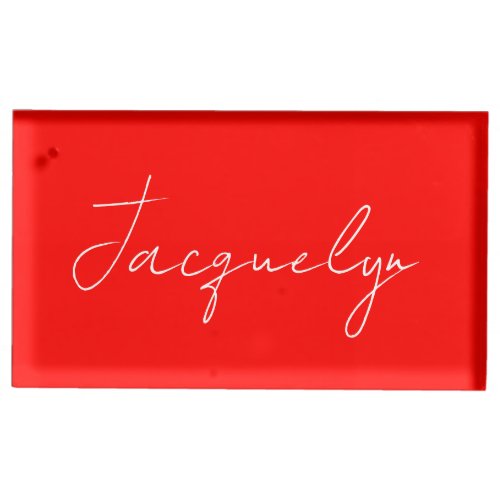 Red Color Plain Elegant Modern Minimalist Name Place Card Holder