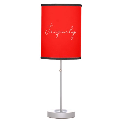 Red Color Plain Elegant Modern Minimalist Name Table Lamp