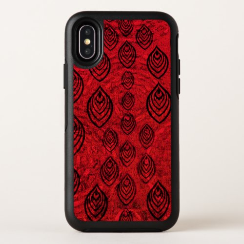 Red color rain  water drops shapes pattern OtterBox symmetry iPhone x case