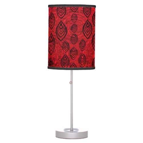 Red color rain  water drops shapes pattern table lamp