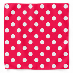 Red Color Rustic Template White Polka Dots Trendy Bandana