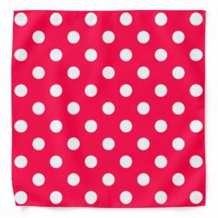 Red Color Rustic Template White Polka Dots Trendy Bandana
