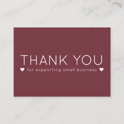 Red Color Simple Modern Thank you Business Cards