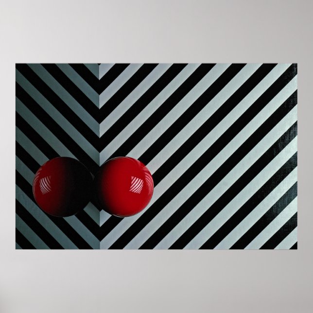 Red color Snooker ball Poster (Front)