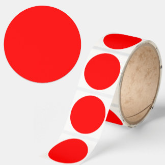 Red Color solid minimalist Festive Classic Round Sticker